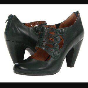 Miz Mooz Sharon Leather Mary Jane Pumps 6 Forest Green Retro Vintage Inspired